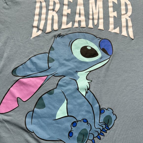 Disney Lilo & Stitch “Dreamer” Graphic Tee Blue XL 15–17 Women’s / Juniors - Picture 2 of 4
